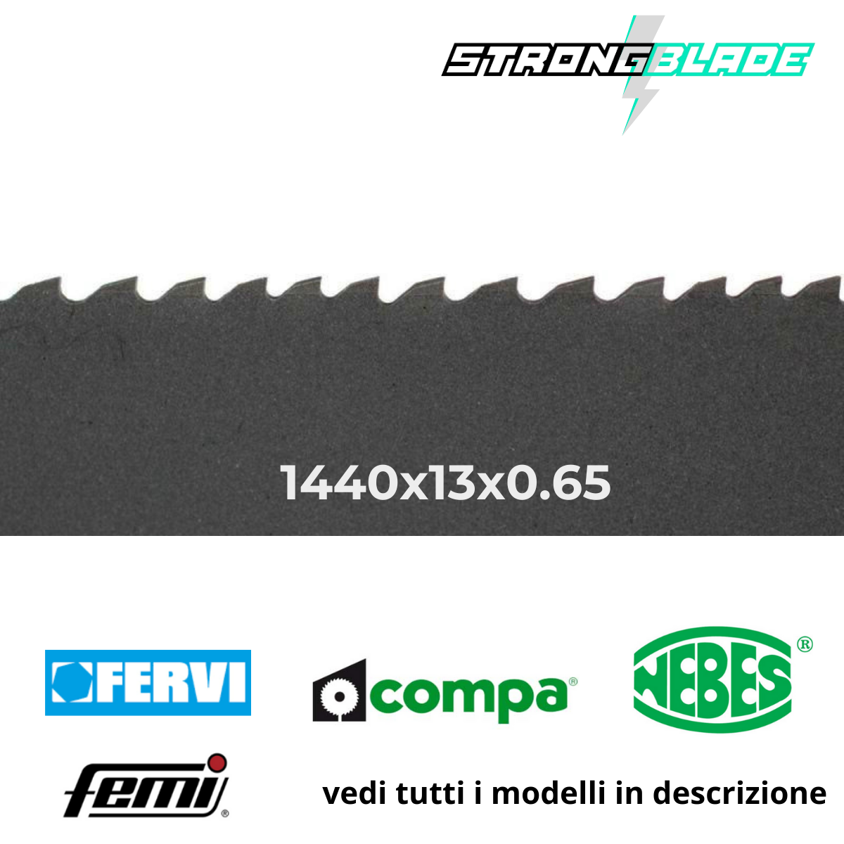 Set di Lame per Sega a nastro 1440x13x0,65mm per macchine portatili taglio metalli | STRONGBLADE - CSC Utensili